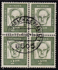 Bund Mi.-Nr. 362 y oo Viererblock