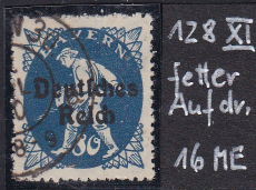 Deutsches Reich Mi.-Nr. 128 AF XI oo gepr. INFLA
