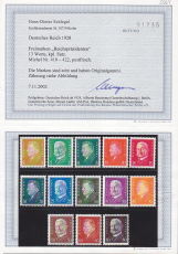 Deutsches Reich Mi.-Nr. 410/22 ** Fotobefund