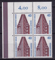 Berlin Mi.-Nr. 816 ** Eckrandviererblock oben links