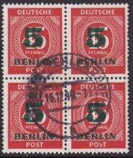 Berlin Mi.-Nr. 64 oo Viererblock