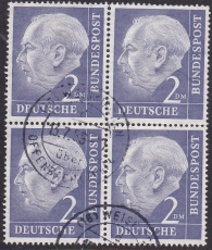 Bund Mi.-Nr. 195 x oo Viererblock