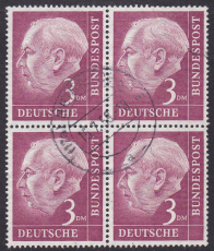 Bund Mi.-Nr. 196 x oo Viererblock