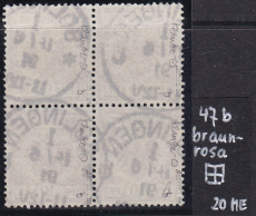 Deutsches Reich Mi.-Nr. 47 b oo gepr. BPP Viererblock