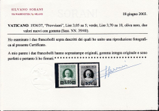 Vatikan Mi.-Nr. 39/44 ** Attest