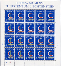 CEPT - Liechtenstein 1966 ** Kleinbogen