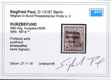 SBZ Mi.-Nr. 187 b ** Befund