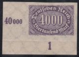 Deutsches Reich Mi.-Nr. 255 U ** Eckrand