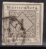 Württemberg Mi.-Nr. 1 yb oo gepr.
