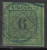 Württemberg Mi.-Nr. 3 a II b oo gepr.