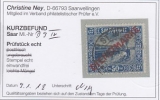 Saar Dienst Mi.-Nr. 9 PF IV oo Kurzbefund