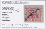 Saar Dienst Mi.-Nr. 14 PF V oo Kurzbefund