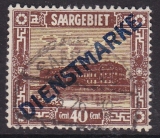 Saar Dienst Mi.-Nr. 8 PF IV oo Kurzbefund