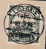 Dt. Kol. Togo frz. Bes. Mi.-Nr. 15 II oo gepr. BPP