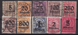 Deutsches Reich Dienst Mi.-Nr. 89/98 oo gepr. INFLA