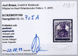 Saar Mi.-Nr. 7 c I A oo Kurzbefund