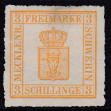 Mecklenburg - Schwerin Mi.-Nr. 7 II (*) dünn