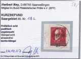 Saar Mi.-Nr. 19 L oo Kurzbefund
