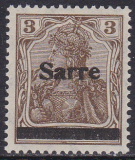 Saar Mi.-Nr. 3 III ** gepr. BPP