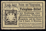 Bayern Telephon-Billet 10 Pfennig