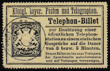 Bayern Telephon-Billet 25 Pfennig