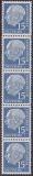 Bund Mi.-Nr. 184 x W v R ** 5-Streifen