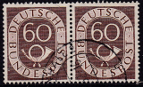 Bund Mi.-Nr. 135 oo Paar Zahnfehler