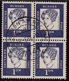 Bund Mi.-Nr. 361 oo Viererblock