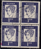 Bund Mi.-Nr. 361 oo Viererblock
