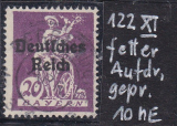 Deutsches Reich Mi.-Nr. 122 AF XI oo gepr. INFLA