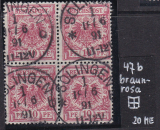 Deutsches Reich Mi.-Nr. 47 b oo gepr. BPP Viererblock